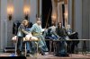 Bass-baritone Nicholas Brownlee portrays Wotan, second left, as he is surrounded by cast members portraying Wotan's Valkyrie daughters, in a production of Richard Wagner’s “Die Walkuere” at the Bavarian State Opera in Munich. (Monika Rittershaus/Bavarian State Opera via AP)