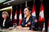 Minister of Indigenous Services Mandy Gull-Masty speaks during a press conference at the National Press Theatre in Ottawa, on Thursday, May 28, 2026. THE CANADIAN PRESS/Spencer Colby