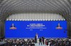 Chinese President Xi Jinping speaks at the opening ceremony for the World AI Conference in Shanghai, Friday, July 17, 2026. (AP Photo/Ng Han Guan, Pool)