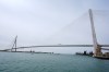 The Gordie Howe Bridge is shown under construction between Windsor, Ontario and Detroit, Friday, May 22, 2026. (AP Photo/Paul Sancya)