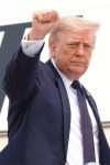 President Donald Trump boards Air Force One, Friday, July 17, 2026, at Joint Base Andrews, Md., en route to New York. (AP Photo/Jacquelyn Martin)