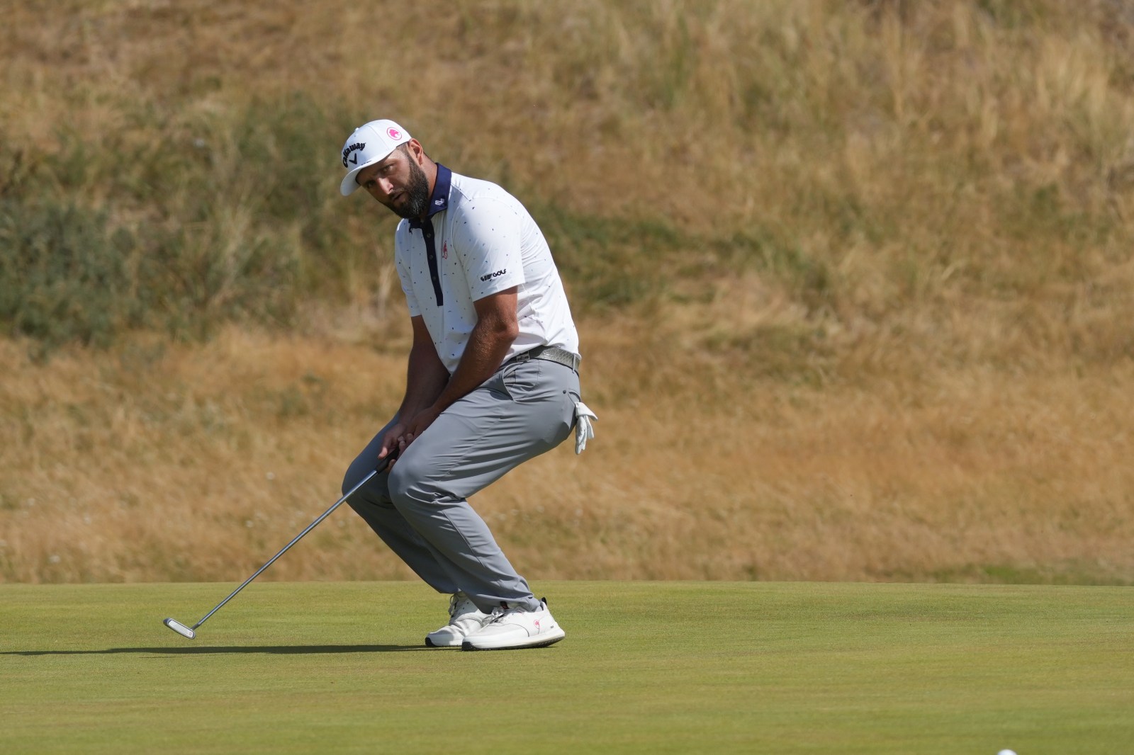 Jon Rahm Hits Tee Shot Out of Bounds on First Hole at British Open, Records Double Bogey