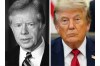 This combination of photos taken at the White House in Washington shows President Jimmy Carter, Nov. 3, 1980, left, and President Donald Trump, July 13, 2026. (AP Photo)