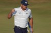 Bryson DeChambeau of the United States reacts on the 17th green during the third day of the British Open Golf championships at Royal Birkdale golf club, in Southport, England, Saturday, July 18, 2026. (AP Photo/Peter Morrison)