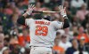 Baltimore Orioles' Samuel Basallo reacts after striking out against Houston Astros relief pitcher AJ Blubaugh during the sixth inning of a baseball game, Saturday, July 18, 2026, in Houston. (AP Photo/Karen Warren)