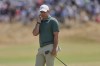 Rory McIlroy of Northern Ireland reacts after putting on the 5th green during the final day of the British Open Golf championships at Royal Birkdale golf club, in Southport, England, Sunday, July 19, 2026. (AP Photo/Peter Morrison)