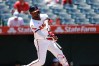 Los Angeles Angels designated hitter Jorge Soler grounds out, allowing Zach Neto to score, during the fifth inning of a baseball game against the Detroit Tigers, Sunday, July 19, 2026, in Anaheim, Calif. (AP Photo/Caroline Brehman)