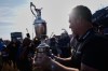 Ryan Fox of New Zealand poses with the Claret Jug trophy after winning the British Open Golf championships at Royal Birkdale golf club, in Southport, England, Sunday, July 19, 2026. (AP Photo/David Goldman)