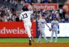 New York Yankees' Jazz Chisholm Jr. reacts running the base after hitting a home run against the Los Angeles Dodgers during the eighth inning of the second game of a baseball doubleheader, Sunday, July 19, 2026 in New York. (AP Photo/Noah K. Murray)