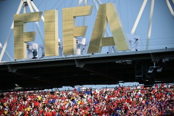 Fans watch as Portugal takes on Croatia during the first half of a World Cup round of 32 soccer match, in Toronto on Thursday, July 2, 2026. THE CANADIAN PRESS/Sammy Kogan