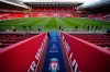 FILE - A general view of the Anfield stadium ahead of the Champions League, round of 16, first leg soccer match between Liverpool and Real Madrid in Liverpool, England, Feb. 21, 2023. (AP Photo/Jon Super, File)