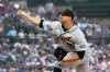 Detroit Tigers starting pitcher Jack Flaherty throws against the Chicago Cubs during the first inning of a baseball game in Chicago, Monday, July 20, 2026. (AP Photo/Nam Y. Huh)