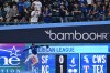 Toronto Blue Jays left-fielder Myles Straw (3) is unable to catch a three-run home run off the bat of Tampa Bay Rays' Nick Fortes during fifth inning MLB action in Toronto on Tuesday, July 21, 2026. THE CANADIAN PRESS/Jon Blacker