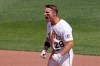 Pittsburgh Pirates' Jake Mangum celebrates as he stands on second after driving in a run with a double off Atlanta Braves pitcher Jr. Ritchie during the sixth inning of a baseball game in Pittsburgh, Thursday, July 9, 2026. (AP Photo/Gene J. Puskar)