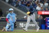 Tampa Bay Rays' Cedric Mullins (31) scores a run after a walk while the bases were loaded as Toronto Blue Jays catcher Alejandro Kirk (30) looks on during sixth inning MLB baseball action in Toronto on Wednesday, July 22, 2026. THE CANADIAN PRESS/Nathan Denette