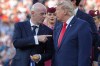 FIFA President Gianni Infantino, left, and President Donald J. Trump talk as they wait to congratulate the Spanish players after the World Cup final soccer match between Spain and Argentina in East Rutherford, N.J., near New York, Sunday, July 19, 2026. (AP Photo/Jacquelyn Martin)