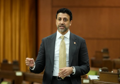 International Trade Minister Maninder Sidhu rises during question period on Parliament Hill in Ottawa on Friday, April 24, 2026. THE CANADIAN PRESS/Adrian Wyld
