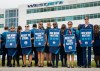 WestJet flight attendants hold a 