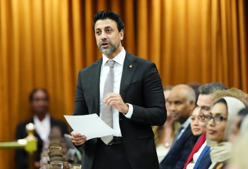 Minister of International Trade Maninder Sidhu responds to a question during question period in the House of Commons on Parliament Hill in Ottawa on Monday, April 27, 2026. THE CANADIAN PRESS/Sean Kilpatrick