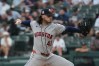 Houston Astros pitcher Spencer Arrighetti throws against the Chicago White Sox during the first inning of a baseball game Friday, July 24, 2026, in Chicago. (AP Photo/David Banks)