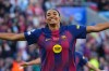 FILE - Barcelona's Salma Paralluelo celebrates after scoring her side's fourth goal during the Women's Champions League final soccer match between FC Barcelona and OL Lyonnes, in Oslo, on May 23, 2026. (AP Photo/Kirsty Wigglesworth, file)