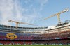 FILE - Camp Nou stadium under renavation work is see during a La Liga soccer match between Barcelona and Athletic in Barcelona, Spain, Saturday, Nov. 22, 2025. AP Photo/Joan Monfort, file)