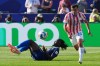 France's Manu Kone (6) challenges for the ball with Paraguay's Andres Cubas (14) during the World Cup round of 16 soccer match between Paraguay and France in Philadelphia, Saturday, July 4, 2026. (AP Photo/Martin Meissner)