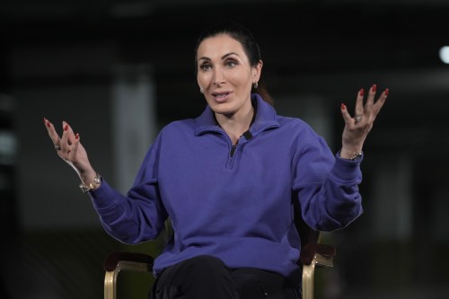 Laura Loomer speaks during her interview with The Associated Press, in Kyiv, Ukraine, Sunday, July 26, 2026. (AP Photo/Andrew Kravchenko)