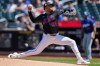 New York Mets pitcher Freddy Peralta (51) throws during the first inning of a baseball game against the Los Angeles Dodgers, Sunday, July 26, 2026, in New York. (AP Photo/Yuki Iwamura)