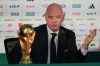 FILE - FIFA President Gianni Infantino speaks during a news conference at the stadium in Mexico City, Wednesday, June 10, 2026, a day before the opening FIFA World Cup match between Mexico and South Africa. (AP Photo/Eduardo Verdugo, File)