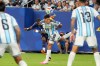 Cape Verde's Sidny Lopes Cabral (13) shoots and scores a goal past Argentina's Nahuel Molina (26) during the World Cup round of 32 soccer match between Argentina and Cape Verde in Miami Gardens, Fla., Friday, July 3, 2026. (AP Photo/Chris Carlson)