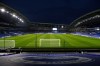 FILE - A general view of the Falmer stadium before the English Premier League soccer match between Brighton and Hove Albion and Newcastle United in Brighton, England, Saturday, March 20, 2021. (Clive Rose/Pool via AP, File)