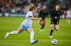 AFC Toronto forward Kaylee Hunter (11) sprints past Vancouver Rise FC to score the opening goal during first half NSL final action in Toronto, on Saturday, Nov. 15, 2025. THE CANADIAN PRESS/Sammy Kogan