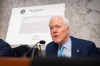 Sen. John Cornyn, R-Texas, speaks during a hearing of the Senate Judiciary Committee with Acting Attorney General Todd Blanche on Capitol Hill in Washington, Wednesday, July 15, 2026. (AP Photo/Mark Schiefelbein)