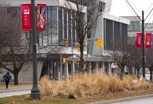 A student walks on campus at York University in Toronto on Thursday, March 20, 2025. THE CANADIAN PRESS/Nathan Denette