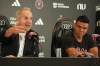 Jorge Mas, co-owner of Inter Miami, introduces Casemiro to the team Thursday, July 30, 2026, in Miami. (AP Photo/Marta Lavandier)