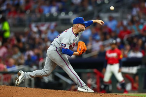 New York Mets pitcher A.J. Minter delivers in the fifth inning of a baseball game against the Atlanta Braves, Friday, July 3, 2026, in Atlanta. (AP Photo/Colin Hubbard)