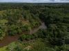 FILE - The Putumayo River flows near visible spots of deforestation on the outskirts of Puerto Asis, Colombia, Nov. 26, 2025. (AP Photo/Ivan Valencia, File)