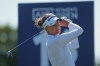 Esther Henseleit, of Germany, drives off the 16th tee during the third round of the Women's British Open golf championship in Lytham St Annes, England, Saturday, Aug. 1, 2026. (AP Photo/Jon Super)