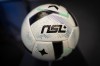 A soccer ball with the Northern Super League logo sits on a table before a league news conference on Tuesday, April 15, 2025. THE CANADIAN PRESS/Ethan Cairns