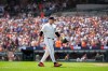 Detroit Tigers pitcher Tarik Skubal walks to the dugout during the seventh inning of a baseball game against the Baltimore Orioles Wednesday, July 29, 2026, in Detroit. (AP Photo/Paul Sancya)