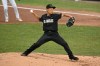 Los Angeles Queens' Ayami Sato pitches during the fourth inning of the inaugural Women's Professional Baseball League game against the New York Heights, Saturday, Aug. 1, 2026, in Springfield, Ill. (AP Photo/Lexie Knight)