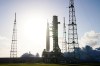 The NASA Artemis II SLS (Space Launch System) rocket with the Orion spacecraft prepares to launch at the Kennedy Space Center, Wednesday, April 1, 2026, in Cape Canaveral, Fla. (AP Photo/Chris O'Meara)