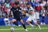 United States' Giovanni Reyna (7) controls the ball against Belgium's Nicolas Raskin (23) during the World Cup round of 16 soccer match between the United States and Belgium in Seattle, Monday, July 6, 2026. (AP Photo/Abbie Parr)