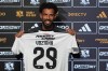 Cape Verde goalkeeper Vozinha poses for photos during his presentation as a new player for Colo Colo at Monumental stadium in Santiago, Chile, Tuesday, Aug. 4, 2026. (AP Photo/Esteban Felix)