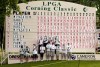 FILE - Volunteers spell out a farewell to the Corning Classic after 31 years and to Yani Tseng for her victory at the conclusion of the LPGA Corning Classic golf tournament in Corning, N.Y., May 24, 2009. (AP Photo/Kevin Rivoli, File)
