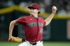 Arizona Diamondbacks starting pitcher Mitch Bratt throws against the San Diego Padres during the first inning of a baseball game, Wednesday, Aug. 5, 2026, in Phoenix. (AP Photo/Ross D. Franklin)