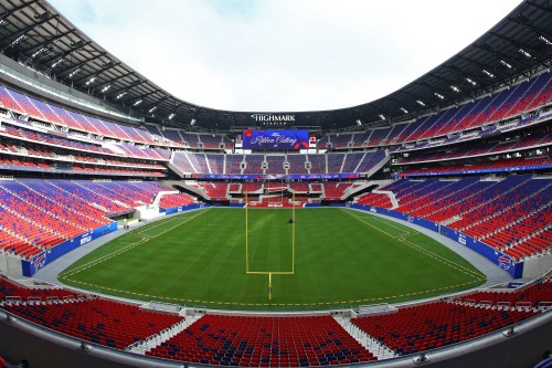 FILE - A general interior view of the Buffalo Bills' new Highmark Stadium prior to a ribbon cutting ceremony in Orchard Park, N.Y., June 23, 2026. (AP Photo/Jeffrey T. Barnes, File)