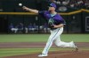 Arizona Diamondbacks pitcher Merrill Kelly delivers in the first inning of a baseball game against the Los Angeles Dodgers, Friday, Aug 7, 2026, in Phoenix. (AP Photo/Rick Scuteri)