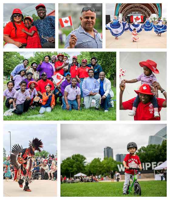 Views from around Manitoba on July 1.  (Photos by Brook Jones, Maryrose Villena and Tessa Adamski)
